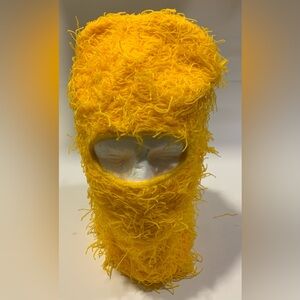 Yellow Knit Face Mask Hat  - Winter Beanie Ski Mask